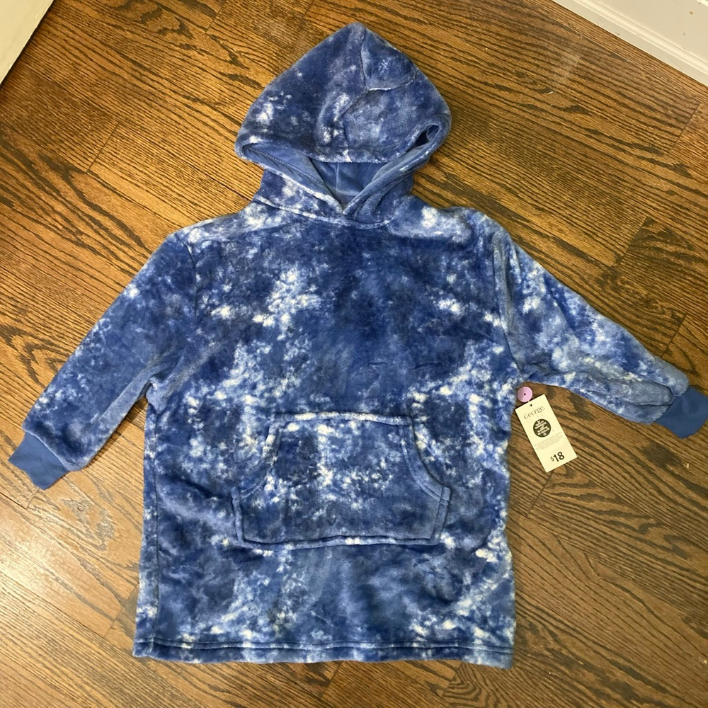 Boys George Tie-Dye Hoodie Size 6 Blue White